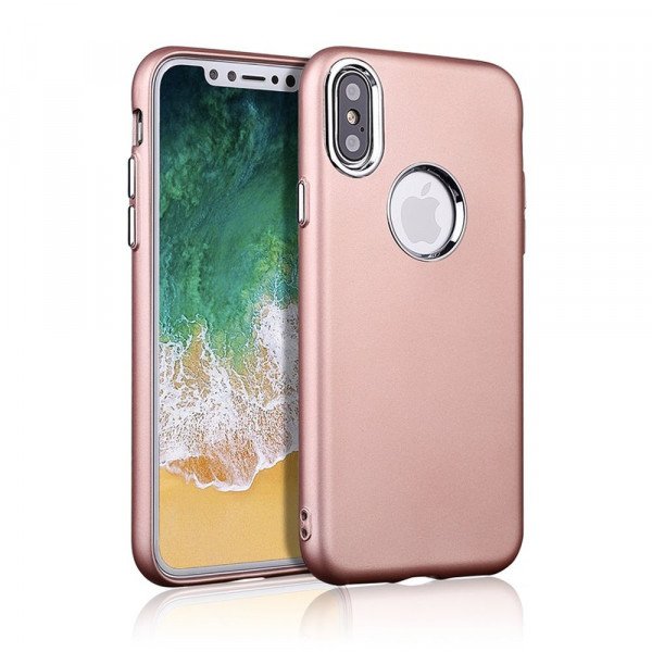 Wholesale iPhone X (Ten) Metallic Style Slim Hybrid Case (RoseGold)